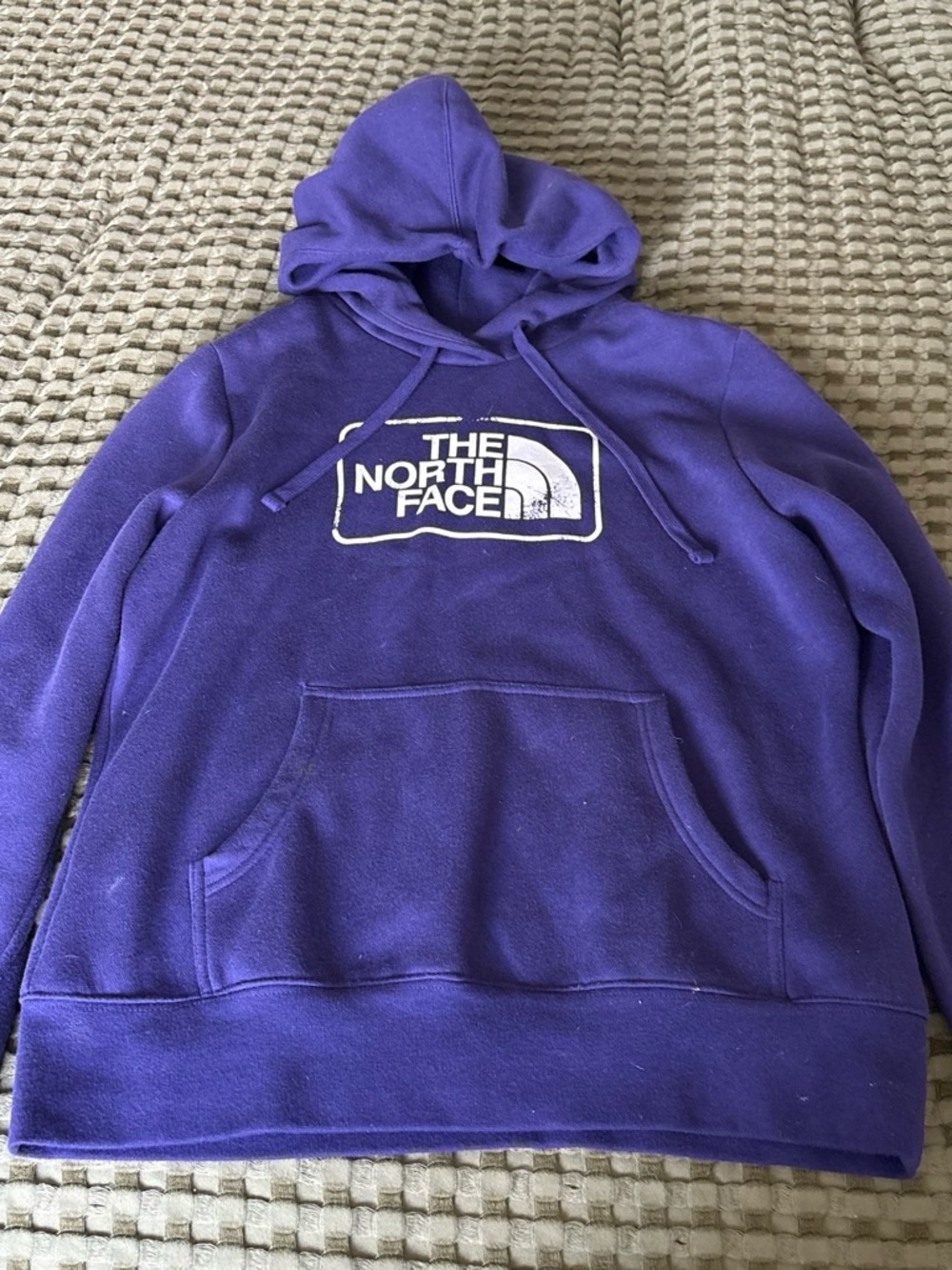 The North Face Purple Pullover Hoodie with White Logo